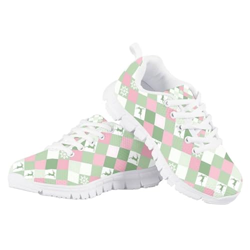 Christmas Kids Sneakers Girls Running Shoes Lightweight Athletic Tennis Sneakers Breathable Fashion Walking Shoes for Little Kid Size11-13/ Big Kids Size1-5