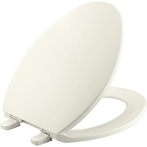 Image of KOHLER K-4774-96 Brevia Elongated Toilet Seat with Quick-Release Hinges And Quick-Attach Hardware For Easy Clean, Biscuit