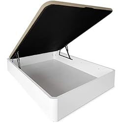 Canapé 190X90 DUÉRMETE ONLINE - Canapé Abatible Extra Reforzado Gran Capacidad con Tapa Transpirable, Esquinas Redondeadas, 90 x 190, Cajón Grosor 30mm, Blanco