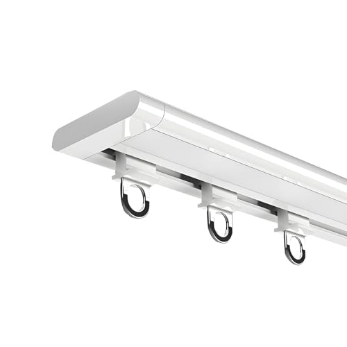 Rail De Rideau De Plafond Ultra-Fin Tringle A Rideaux Silencieux En Alliage D'aluminium Installation De Trous Perforés Rail Rideaux Pour Bureau, Salon,...
