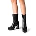 DREAM PAIRS Women's Mid Calf Gogo Boots Platform High Chunky Block Heel Square Toe Ankle Boots,Size 8.5,BLACK-PU,SDMB2410W