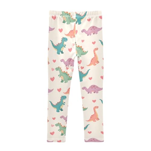 Cartoon Dinosaur Love Girls Leggings Soft Stretch Workout Yoga Dance Pants for Kids Casual Tights2