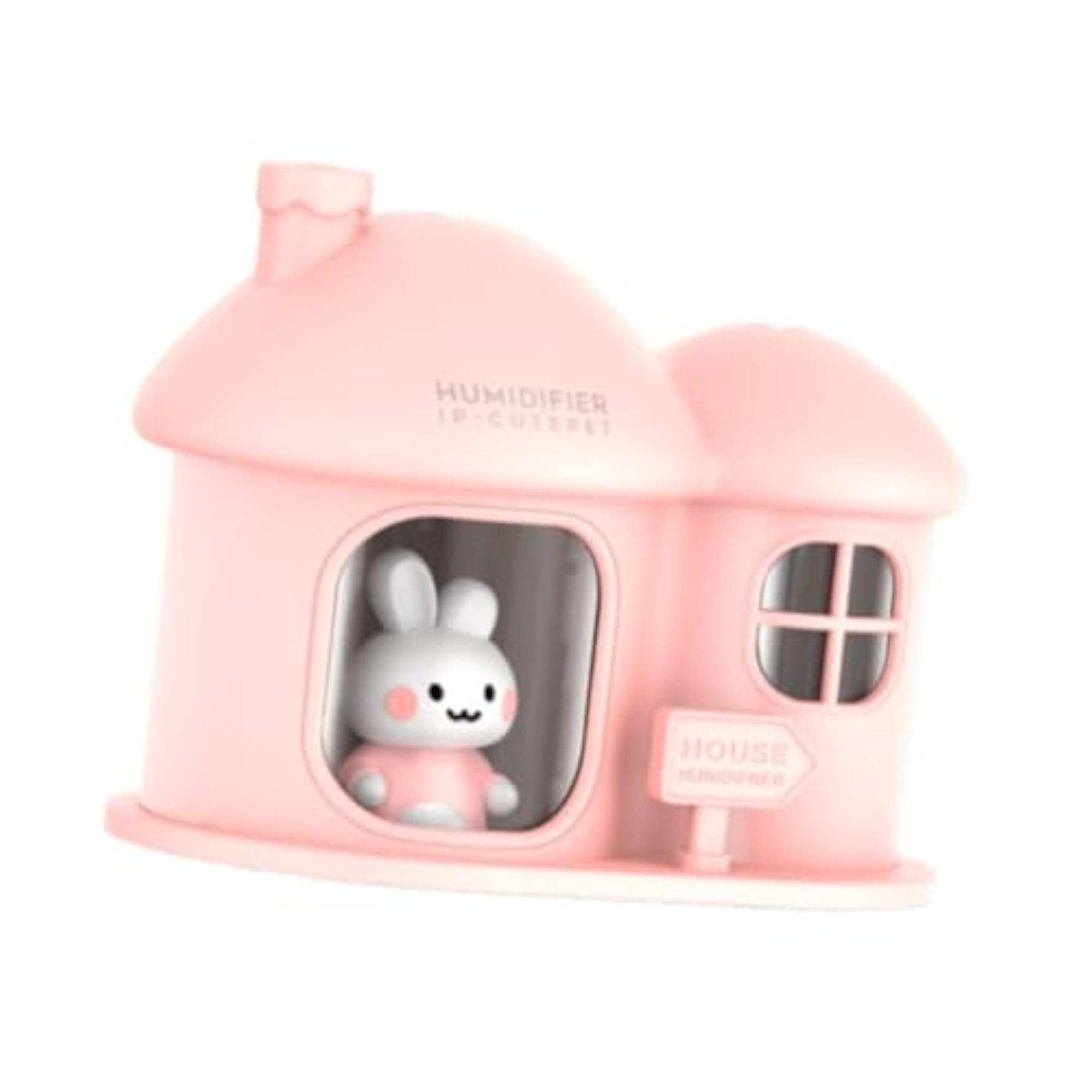 Small Air Humidifier with Colorful Lights, Pink Double Spray
