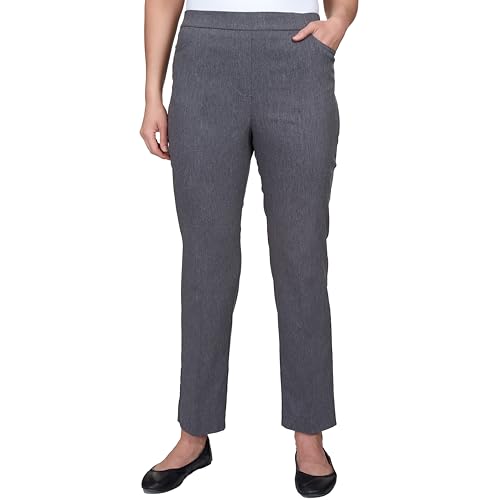 Alfred Dunner Allure Slimming Missy Stretch Pants - Modern Fit, Grey, 8