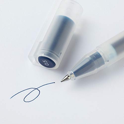 MUJI Lot de 3 stylos à encre gel Bleu marine 0,5 mm MUJI Lot de 3 stylos à encre gel Bleu marine 0,5 mm