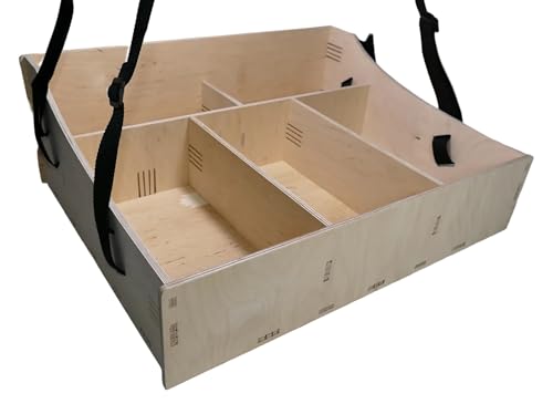 Großer Holz Bauchladen mit 5 Fächern für Hochzeit Junggesellen Abschied JGA Catering Feier 40x50cm – Miniatur