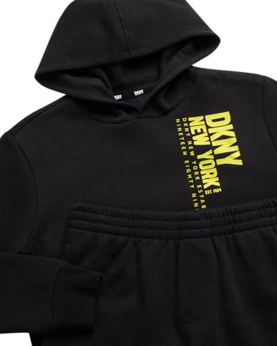 Image of DKNY Boys' Short Set - 2 Piece Soft Fleece Active Hoodie and Running Shorts - Athletic Boys' Matching Outfit Set (Sizes:8-12)
