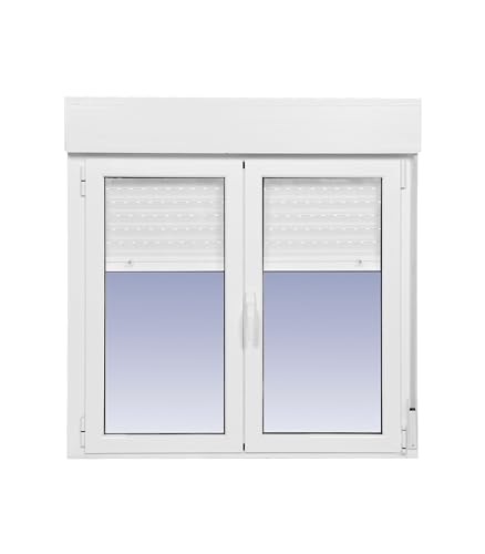 Ventanastock Aluminio 1000x1155 Practicable Oscilobatiente Con Persiana de PVC 2 hojas