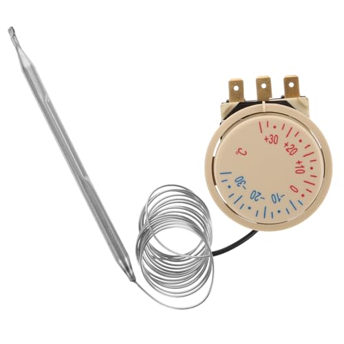 Holibanna termostato del congelador termostato para refrigerador termostato de aparato termostato de nevera termostato frigorífico eléctrico termostato del refrigerador el plastico Beige