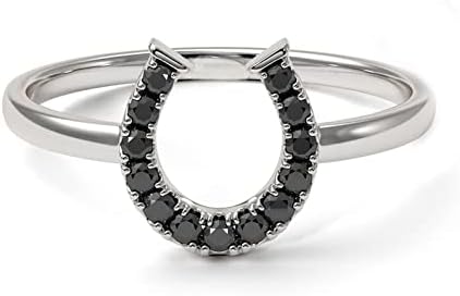 Elige tu color de plata de ley 925, anillo de la suerte con piedras preciosas de herradura, solitario, joyería única, uso diario, fiesta, uso