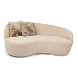 Nordic Sheep Langhaar Lammfell Kissenbezug 40x40 cm | Weiches Fell für Stühle, Sofa & Bett | Gemütliches Sitzkissen & Lammfell Sitzauflage in Natur- und Trendfarben | Farbe: Hellbraun