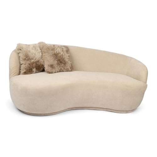 Nordic Sheep Langhaar Lammfell Kissenbezug 40x40 cm | Weiches Fell für Stühle, Sofa & Bett | Gemütliches Sitzkissen & Lammfell Sitzauflage in Natur- und Trendfarben | Farbe: Hellbraun