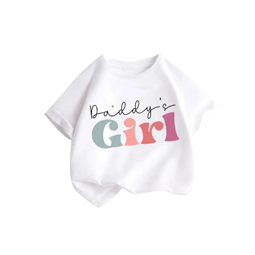 Daddy's Girl T-Shirt, Girls Short Sleeve T-Shirts Letter Graphic Tees Shirts Summer Cute Cotton Tops