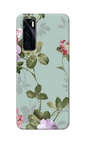 Image of Printed Hard Back Cover Case for Vivo V20 SE Back Cover (Floral Painting) -1302