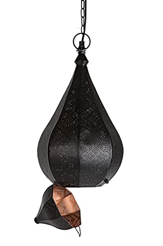 Orientalische Lampe Pendelleuchte Schwarz Kihana 40cm E14 Lampenfassung | Marokkanische Design Hängeleuchte Leuchte aus… – Bild 5