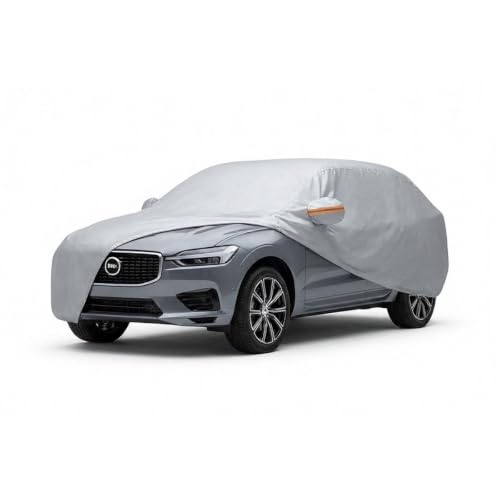 Image of myTVS 100% Waterproof Car Body Cover for Volvo XC60 - Custom-Fit, Double-Layer, UV & Dust Proof, Mirror Pockets & Elastic Clip Lock (CSK 10A)