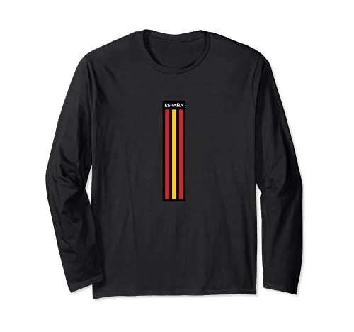 Spain Flag Long Sleeve T-Shirt, Black