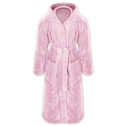Peignoir de bain de luxe Gräfenstayn en flanelle rose premium