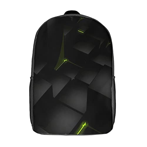 Sac à dos d'école 17 pouces avec imprimé 3D Cube pour loisirs et collège