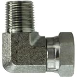 MIDLAND INDUSTRIES 150186 90-deg Swivel Elbow, 1/2-in Male NPTF x 3/8-in Female NPSM Swivel, Steel