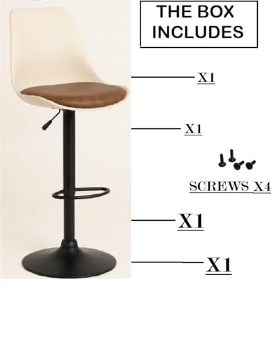 Image of 360 REVOLVING Height Adjustable Swivel BAR Stool /Kitchen Chair Suitable for Kitchen, Cafeteria, Dining, Office, Shops, Counter seat, Breakfast, Pub (Black Base)