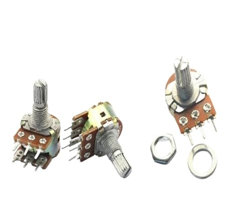 LHXEQJAM 5PCS WH148 B1K B2K B5K B10K B20K B50K B100K B250K B500K B1M 3Pin 6pin 15mm axis Amplifier Dual Stereo Potentiometer 1K 2K 5K 10K (Size : B10K 6Pin)