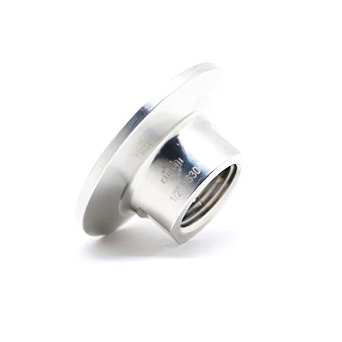 QiiMii Sanitary Tri clamp 50.5mm to NPT Female Thread adaptor SS304 Tri clamp adaptor Pipe Fitting (Thread Size: 1/2