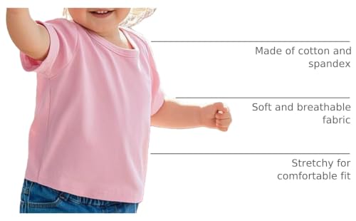 Image of 3 Pack Toddler Girls Short Sleeve Shirts Soft Cotton Basic Tee Shirt Size 18M-5T
