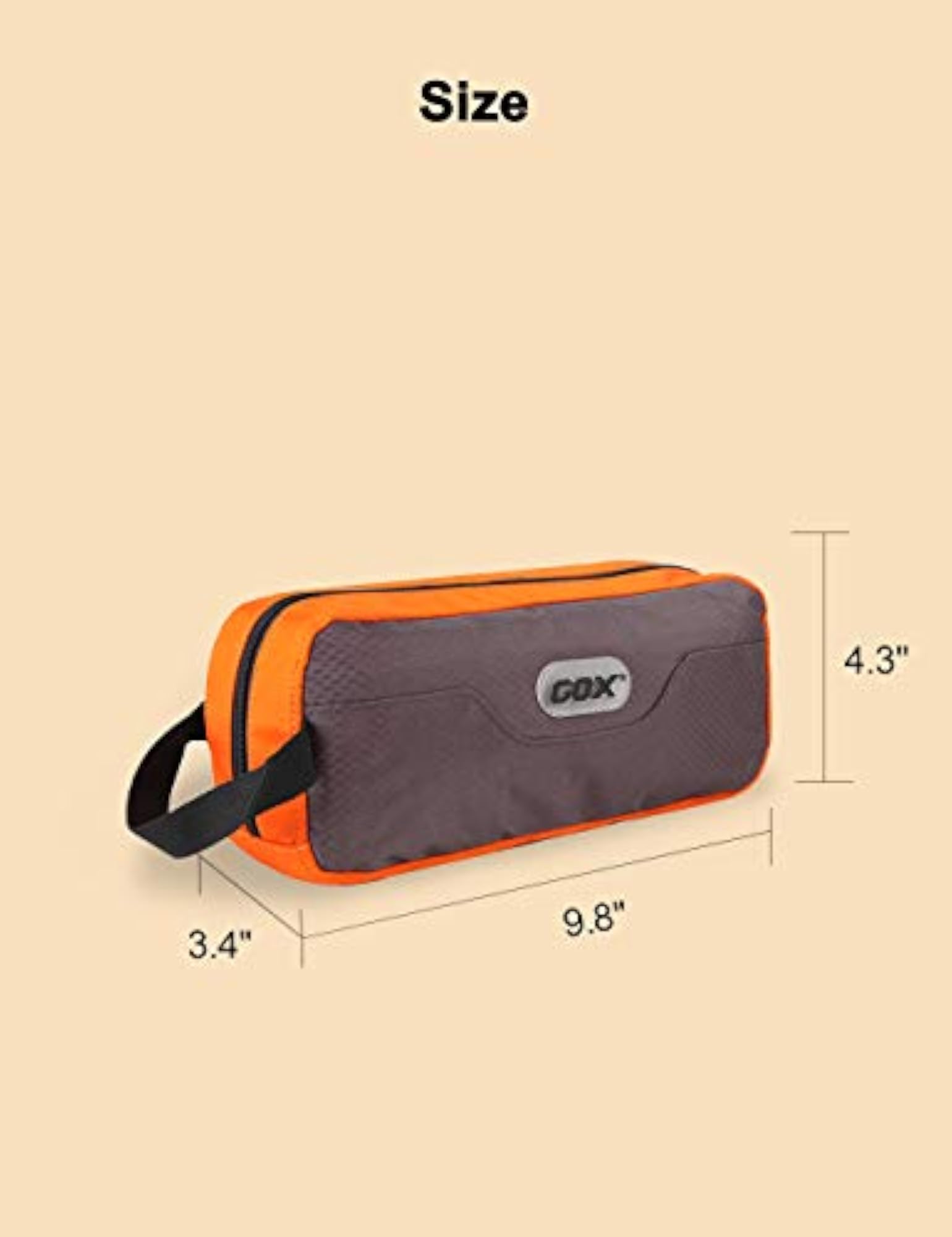Grey/Orange Premium Toiletry Bag, Dopp Kit Case