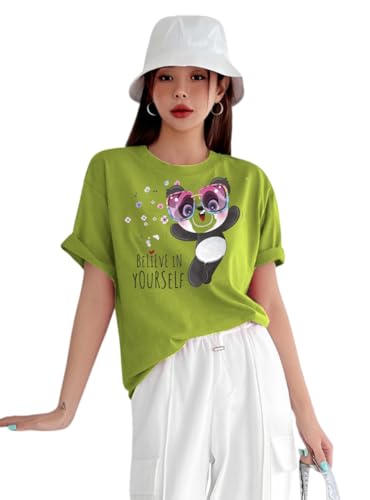 Image of Parona Polyester Casual Round Neck Printed T-Shirt | Half Sleeves Tshirt for Women