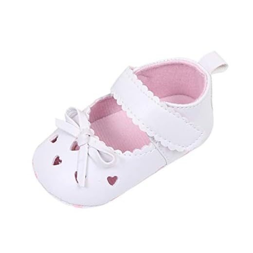 Zapatos Bebé Niña 2019 SHOBDW Zapatos De Cuna Zapatillas Antideslizantes De Suela Blanda Zapatos Bowknot De Velcro Verano Zapatos Bebé Recién Nacida Zapatos Bebe Primeros Pasos(Blanco,0~6)