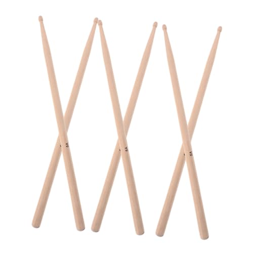 3 pares de baquetas clásicas de arce para batería miniatura 1