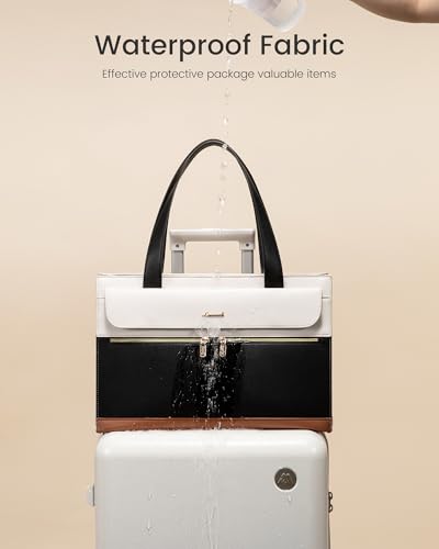 Image of LOVEVOOK Laptop Bag for Women 15.6 Inch Laptop Tote Work Bag Professional Leather Computer Briefcase Waterproof Handbag Shoulder Bag Large Capacity Business Teacher Office Bag Crossbody Purse