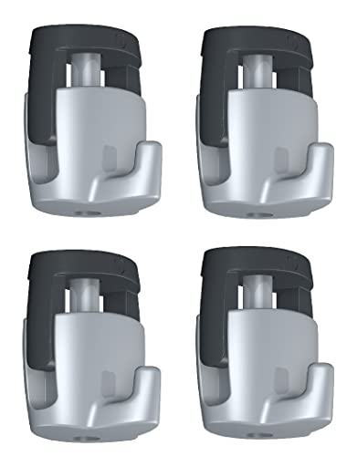 Image of Adjustable Picture Hook Holds 45lb on Both Perlon Cords and Steel Cables (4) Pack