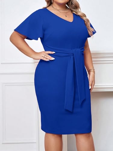 Image of KOTTY Women's Flowy Midi Round Neck Plus Size Dress
