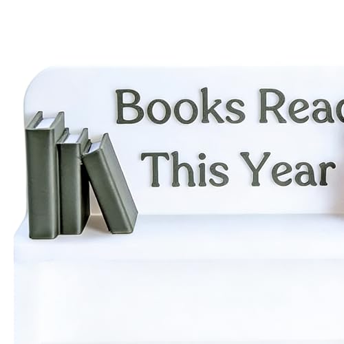 Contador de lectura de libros y rastreador de progreso anual con marcador de madera 8