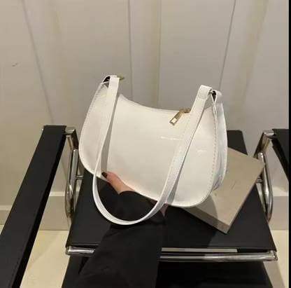 Image of Women's Glossy Shoulder Bag | Mini Hobo Handbag for Girls & Ladies | Stylish Patent Leather Purse for Party & Daily Use