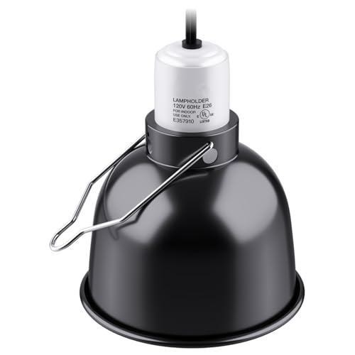 Reptile Light Fixture – 5.5\'\' Dome Lamp with Ceramic Socket, Reptile Heat Lamp Fixture for Heat Emitter & Basking Bulbs, for Bearded Dragon, Snake, Chameleon, Turtle & Terrarium Tank Accessories - Thumbnail 6