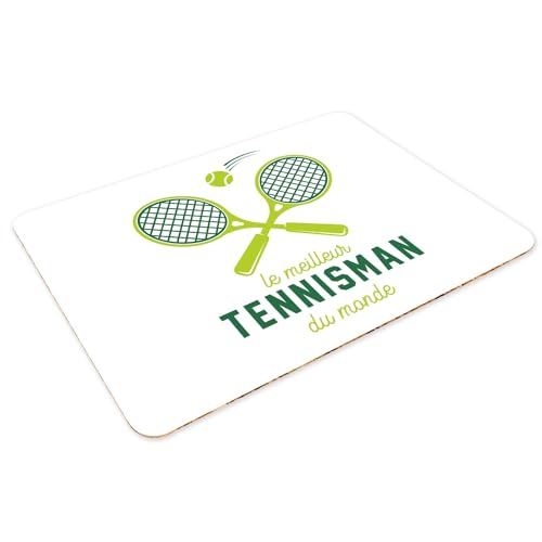 Sets de table tennis blanc grand format avec dessous liège premium - 3