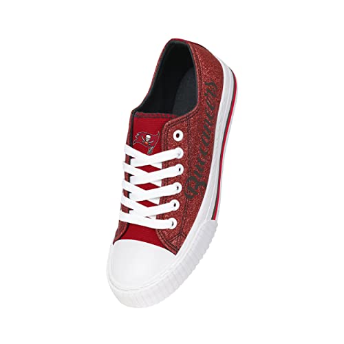 Image of FOCO Womens NFL Team Logo Ladies Fashion Color Glitter Low Top Canvas Sneakers Shoes