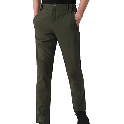 iYYVV Mens Quick Drying Outdoor Waterproof Trousers Hiking Ski Climbing Tactical Pants Green