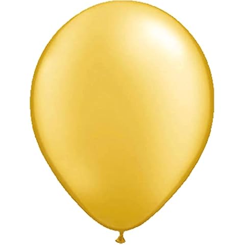 RISING MOON&STAR Pack of 50 12 Inches Gold Metallic Helium Quality Latex Balloons Cover