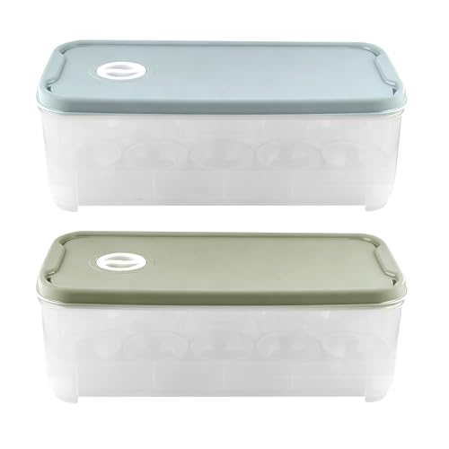 2 Stück Eieraufbewahrungsbox, 10-Eier Eierbehälter mit Deckel, Kühlschrank- & Transportbox aus Kunststoff für Küche