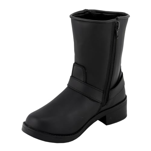 Image of Milwaukee Leather MBL9475 Women's Classic Black Engineer Style Fashion Motorcycle Riding Boots w /Side Zipper - 5