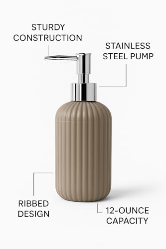 Image of LAGET 300ml Soap Dispenser for wash Basin - White Black Golden Print | Kitchen and Bathroom Accessories Items | Handwash Dispenser Bottle- Set of 2 (Grey)
