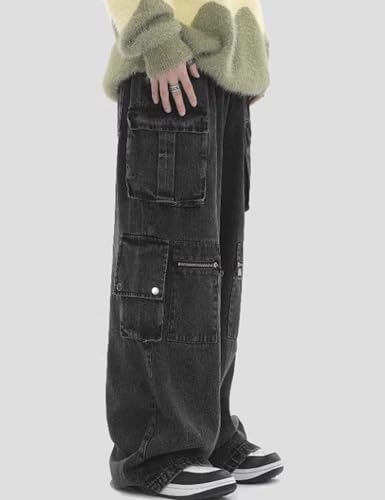 Mens Baggy Jeans Y2k Wide Leg Skater Pants Grunge Clothes Denim Cargo Jeans for Women4