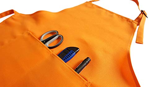 H.better Kid Apron Adjustable Strap With 2 Pockets Painting Cooking Craft Backing Unisex Age 8-12(Orange) #TOP2