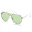 Clear White Frame Green Lens