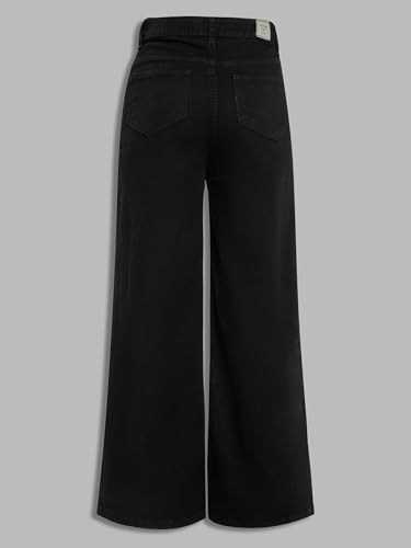 Image of Miss Chase Women's Wide-Leg High-Rise Regular-Length Stretchable Shaping Denim Jeans