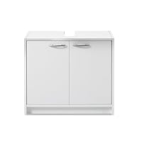 SMASH Badezimmer Waschbeckenunterschrank in Weiß matt - Schlichter Bad Unterschrank Badezimmerschrank mit viel Stauraum - 63 x 55 x 29 cm (B/H/T)